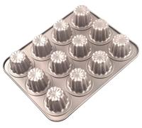 Moules à cannelés en acier carbone antiadhésif, lot de 12