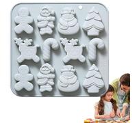 Moules à chocolat de Noël 12 compartiments Père Noël Accessoires de | Moule en silicone pour fondant, chocolat, biscuits, mini dessert, pudding, maison, bar, café