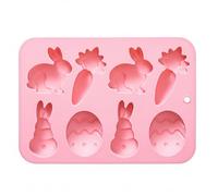 Moules à chocolat de Pâques en silicone - 8 cavités en forme d'œuf de lapin, carotte, cuisson pour chocolat, bonbons, décorations gâteaux, moules flexibles et réutilisables