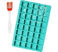 Moules à chocolat en silicone avec 1 pinceau à huile carré en silicone pour biscuits, gelée, bricolage, vert
