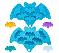 Moules à chocolat en silicone chauve-souris d'Halloween - Moules de cuisson à 6 cavités pour cookies, bonbons, gelée