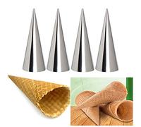 Moules à Cornes de Crème en Acier Inoxydable pour la Pâtisserie Maison, | Acier inoxydable 430, forme conique debout, passe au lave-vaisselle, formes à pâtisserie pour choux à la crème et crème