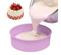 Moules à gâteau en silicone - Moules à gâteau ronds en silicone anti-adhésif pour gâteaux à couches, gâteaux au fromage et gâteaux au chocolat (violet-10)