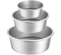 Moules à gâteau ronds anti-adhésif aluminium, lot de 3 diamètres 10/15/20cm base amovible professionnel
