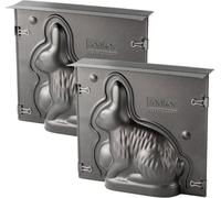 Moules à Gâteaux 3D Lapin de Pâques Zenker, Lot de 2, 600 ml, Acier Revêtement Antiadhésif, 21,5 x 19 x 6 cm