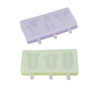Moules à gâteaux Ensemble de 2 moules à bâtonnets de gâteau en silicone 3 cavités Moule à bâtonnets de gâteau à la crème glacée avec 6 bâtons pour moule à crème glacée DIYs