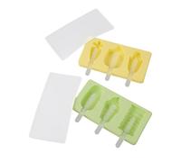 Moules à gâteaux Ensemble de 2 moules à bâtonnets de gâteau en silicone 3 cavités Moule à bâtonnets de gâteau à la crème glacée avec 6 bâtons pour moule à crème glacée DIYs