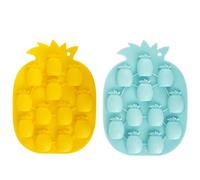 Moules à gelée en forme de fruits,lot de 2 moules en silicone,moules à chocolat et bacs à glaçons comprenant des mini-ananas,pommes et bananes en 3D pour gelée,fondant,savon,bonbons gélifiés-Ananas