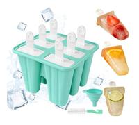Moules à glace 6 cavités antiadhésifs pour desserts glacés | Moule à sucettes glacées fait maison pour enfants, familles, été, anniversaire, fête, jeux, vacances, jus, lait, yaourt