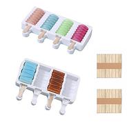 Moules à Glace Silicone,2PCS+100PCS Baton De Glace,Glace Maison Popsicle,Sans Bpa Moule Glace AntiadhéSif RéUtilisable