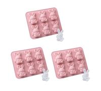 Moules à glaçons en silicone en forme de lapins de Pâques pour garnitures de boissons créatives et fêtes de vacances Moule en forme de lapin 3D Plateau à glace permanent en élastomère