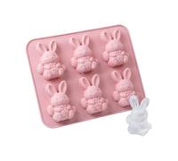 Moules à glaçons en silicone en forme de lapins de Pâques pour garnitures de boissons créatives et fêtes de vacances Moule en forme de lapin 3D Plateau à glace permanent en élastomère