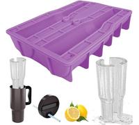 Moules à glaçons en silicone - Lot de 3 - Moules pour cocktails, shakers, vin, whisky, feuilles de fruits, glaçons et thé glacé - Violet arc-en-ciel