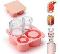 Moules à glaçons en silicone Unyqoos® avec couvercle – 4 glaçons cylindriques creux, à fonte lente, résistants de -40°C à 230°C, sans BPA, adaptés aux gobelets isothermes de 20 à 40 oz (50 à 100 ml)