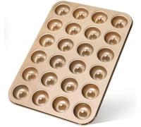 Moules à mini-donuts Benzoa®, 24 cavités – Acier inoxydable avec revêtement antiadhésif, 37,5 x 25,5 x 2,2 cm, moules d'environ 4,5 cm de diamètre x 2 cm de hauteur, pour mini-donuts, muffins et cupca