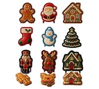 Moules à Mini-Pièces de Noël,Lot Réutilisable À Graver,Moules de Pâtisserie | Moules Décoratifs Noël: Père Noël, Bonhomme de Neige, Renne. Moules en plastique pour découper et préparer des pies festives