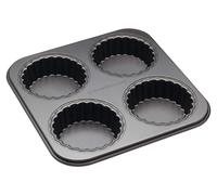 Moules à mini-tartes, lot de 4, à bords rainurés, antiadhésifs, 26 cm