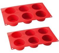 Moules à Muffins 6 Empreintes Dr. Oetker Flexxibel Love, Lot de 2, 30 x 18 cm, Silicone Antiadhésif