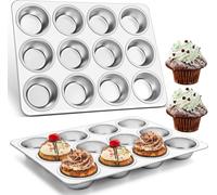Moules à muffins en acier inoxydable, set de 2, pour de délicieux muffins