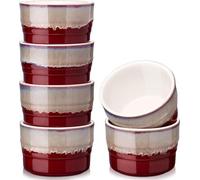 Moules à muffins en céramique, lot de 6, moules à mini-soufflés et à crème brûlée, 9,5 x 9,5 x 6,5 cm, 300 ml, moules en céramique