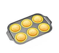 Moules à Muffins en Silicone de Cuisson - Moule à cupcakes 6 cavités antiadhésif démoulage facile - formes en silicone pour œufs pour cuisson au four,pour Petit-déjeuner, Desserts, Chocolat, Œuf, Four
