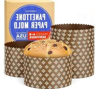 Moules à pain en papier - Pain de Pâques - Moules à pâtisserie - Taille standard 15 oz - 9 x 13 cm - Doré