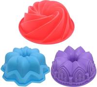 Moules à pâtisserie en silicone Grand moule à gâteau Swirl - Moule à gâteau Château - Moule à gâteau Double Fleur - Fête d'anniversaire DIY
