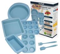 Moules à pâtisserie en silicone Set antiadhésif résistant à la chaleur Gâteaux Cupcake Muffin Pain