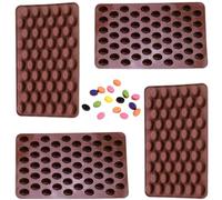 Moules à pilules 4 pièces 7x4 55 cavités en Silicone, Mini moules à chocolat en grains de café, plateau de cuisson DIY pour truffes, bonbons et pilules chocolat