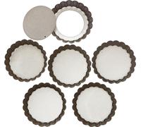 Moules à quiche avec fond libre, moules à quiche avec revêtement anti-adhésif et fond en acier de couleur argentée, revêtement anti-adhésif