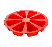 Moules à quiche en silicone - Triangle 8 cavités - Moule à quiche en silicone anti-adhésif - Résistant à la chaleur - Pour brownies, muffins, scone pizza - Rouge