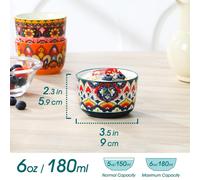 Moules à soufflé - Lot de 6 - 200 ml - Porcelaine - Idéales pour la crème brûlée - Adaptées aux fours et aux friteuses à air chaud