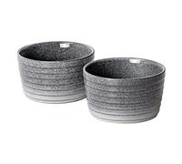 Moules à Soufflé, Ramequin Rond en Céramique - 240 ml, Ramequins en Porcelaine Petit Terrines Moule à Pâtisserie Soufflé Crème Brulée Muffin pour Four Micro-onde, Bol à Dessert - 2 X 240ml - Gris