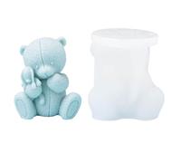 Moules de bougies en Silicone 3D en forme d ' ours, faits à la main, en résine animale, moulage de pâtisserie, décorations pour la maison,
