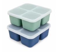 Moules de congélation silicone 2 pièces avec couvercles, 4×200 ml | 2 moules souples à 4 compartiments de 200 ml, couvercles inclus, pour soupe, bouillon, sauces, pesto et restes