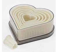 Moules de cuisine en nylon, moules à gâteaux en forme de cœur, brillants, blancs, diamètre 2,5 - 11,2 cm, lot de 7 pièces