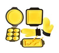 Moules de cuisson en silicone pour le four - Avec manique, grattoir et pinceau à pâtisserie - Passe au lave-vaisselle - Pour muffins, pain, biscuits, cupcakes, œufs, beignets, grille-pain et four
