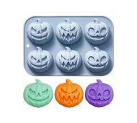 Moules d'Halloween 6 cavités Halloween Démoulage facile et | Moule à glace anti-adhésif horreur pour fête, Thanksgiving, biscuits au chocolat, brownies, muffins, cupcakes et bonbons en