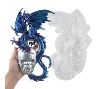 Moules en forme de crâne de dragon pour résine, moule en silicone anti-adhésif réutilisable - Tête de squelette - Statue de crâne d'Halloween - Décoration de la maison - Kit d'artisanat