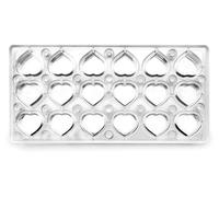 Moules en polycarbonate pour chocolats en forme de cœur, avec aimant, dimensions : 30 x 14 x 2 cm