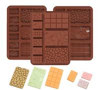 Moules en Silicone à Chocolat, 3pcs moules à tablette de chocolat anti-adhésifs en silicone de qualité alimentaire pour barres protéinées et énergétiques Pralines, Bonbons, Gaufres
