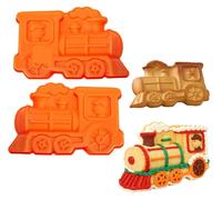 Moules en silicone antiadhésifs en forme de train, 3D, lot de 2, pour gâteaux d'anniversaire