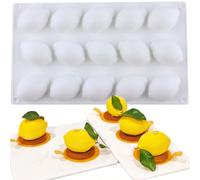 Moules en silicone citron, moules 3D citron 15 cavités - Moule de cuisson antiadhésif pour chocolat, gelée, fondant Silicone