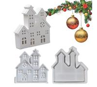 Moules en silicone de Noël antiadhésifs réutilisables de chocolat | 1 paire de moules à bougies et à ciment adaptés au salon, à la chambre à coucher, à la cuisine, au bureau, à la fête