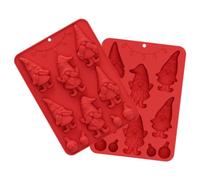 Moules en silicone de Noël antiadhésifs réutilisables pour travaux manuels | Moules à biscuits en silicone pour savon, bougie, cupcake, dessert, pudding, rouge