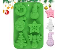 Moules en silicone de Noël Outil réutilisable pour faire du fondant | Moules à bonbons de Noël pour fondant, bougies, cupcakes, biscuits, desserts, pudding et fêtes en cloche verte