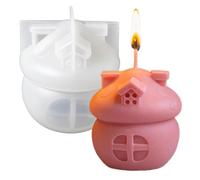 Moules En Silicone De Noël Pour Bougies 3D Moulage en Résine Décorative | Moule Maison Pour Fabrication De Bougies Chaumière Du Père Noël Pour Les Fêtes L Action De Grâce L Automne L Hiver Les Ann