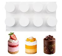 Moules en silicone en forme de cylindre pour chocolat, diamètre 4,9 cm x 6 cm, avec 8 cavités