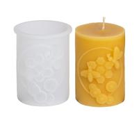 Moules en silicone en forme de nid d'abeille - 3D - Cylindrique - Abeilles avec motif nid d'abeille - Moules en plâtre en silicone pour couler - Cylindrique - En silicone - Pour bougies DIY (A)