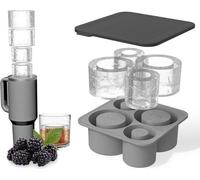 Moules en silicone en forme d'igloo avec couvercles - 4 pièces - Cylindres pour la Coupe Stanley - Gris